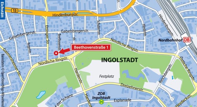 Ingolstadt Beethovenstraße 1 Karte
